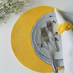 Фото из отзыва к Шнур вязаный 5 мм жёлтый с сердечником