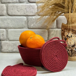 Фото из отзыва к Шнур вязаный 5 мм бордо с сердечником