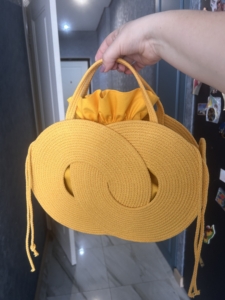 Фото из отзыва к Шнур вязаный 5 мм горчичный светлый с сердечником