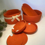 Фото из отзыва к Шнур вязаный 5 мм оранжевый с сердечником