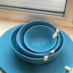 Фото из отзыва к Шнур вязаный 5 мм бирюзовый с сердечником