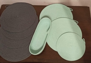 Фото из отзыва к Шнур плетёный 5 мм мятный с сердечником