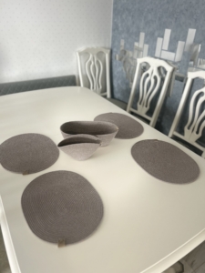 Фото из отзыва к Шнур вязаный 5 мм какао светлый с сердечником