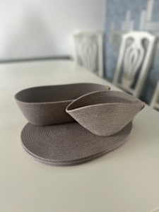 Фото из отзыва к Шнур вязаный 5 мм какао светлый с сердечником