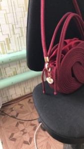 Фото из отзыва к Шнур вязаный жёсткий 8 мм бордо с сердечником