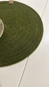 Фото из отзыва к Шнур вязаный 5 мм хаки (люрекс золото) с сердечником