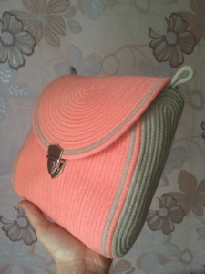 Фото из отзыва к Шнур плетёный 3 мм горчичный светлый с цветным сердечником