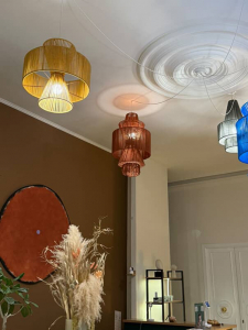 Фото из отзыва к Шнур плетёный 3 мм горчичный светлый с цветным сердечником