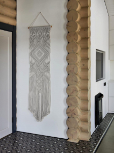 Фото из отзыва к Шнур плетёный 3 мм лён с цветным сердечником