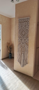 Фото из отзыва к Шнур плетёный 3 мм лён с цветным сердечником