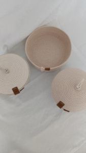 Фото из отзыва к Шнур плетёный 5 мм меланж молочный-бежевый с сердечником