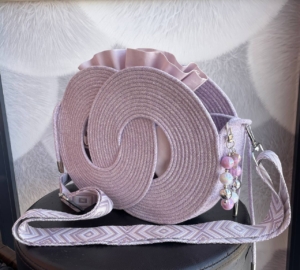 Фото из отзыва к Шнур плетёный 5 мм меланж молочный-сиреневый с сердечником