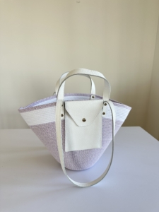 Фото из отзыва к Шнур плетёный 5 мм меланж молочный-сиреневый с сердечником