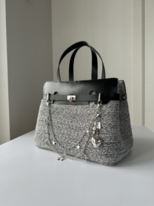 Фото из отзыва к Шнур плетёный 5 мм меланж молочный-чёрный с сердечником