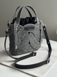 Фото из отзыва к Шнур плетёный 5 мм меланж молочный-чёрный с сердечником