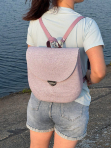 Фото из отзыва к Шнур плетёный 5 мм меланж молочный-сиреневый с сердечником