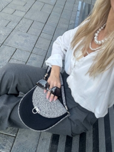 Фото из отзыва к Шнур плетёный 5 мм меланж молочный-чёрный с сердечником