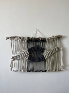 Фото из отзыва к Шнур вязаный 5 мм меланж графитовый-серый светлый с сердечником