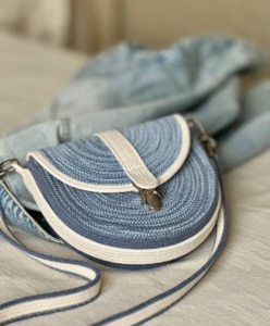 Фото из отзыва к Шнур вязаный 5 мм меланж голубой-джинс с сердечником