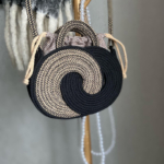 Фото из отзыва к Шнур вязаный 5 мм меланж чёрный-джутовый цвет с сердечником