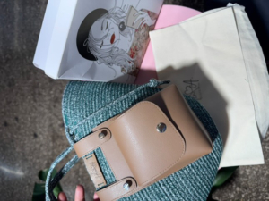 Фото из отзыва к Шнур плетёный 5 мм меланж молочный-изумрудный с сердечником