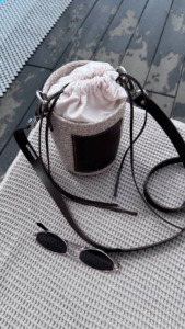 Фото из отзыва к Шнур плетёный 5 мм меланж молочный-капучино с сердечником