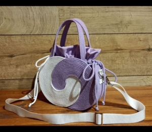 Фото из отзыва к Шнур вязаный 5 мм сиреневый с сердечником