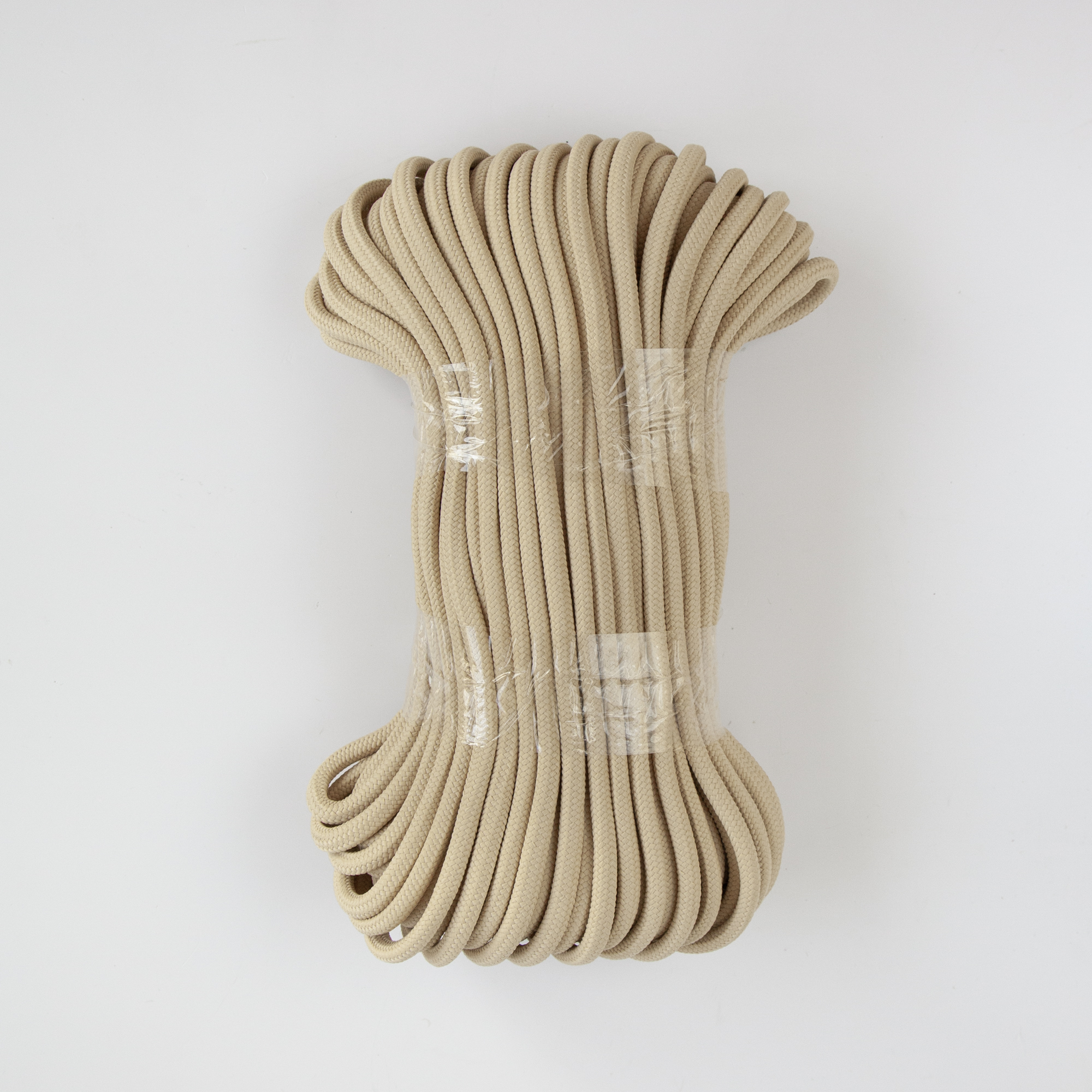 Шнур плетеный 10 мм пп двойной сердечник бежевый 50 м