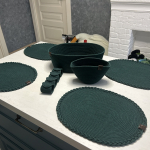 Фото из отзыва к Шнур вязаный 5 мм изумрудный с сердечником