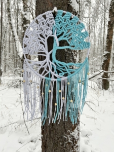 Фото из отзыва к Шнур плетёный 3 мм бирюзовый светлый с цветным сердечником