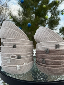 Фото из отзыва к Шнур плетёный 5 мм лён с сердечником