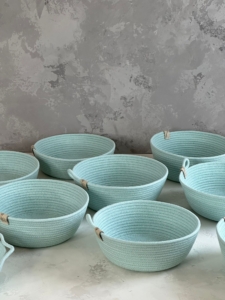 Фото из отзыва к Шнур плетёный 5 мм мятный с сердечником