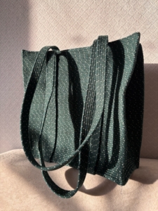 Фото из отзыва к Шнур плетёный 5 мм меланж молочный-изумрудный с сердечником