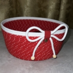 Фото из отзыва к Шнур плетёный 5 мм меланж молочный-красный с сердечником