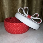 Фото из отзыва к Шнур плетёный 5 мм меланж молочный-красный с сердечником