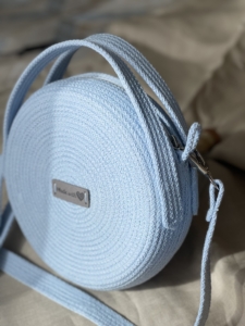 Фото из отзыва к Шнур вязаный 5 мм голубой с сердечником