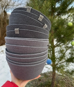 Фото из отзыва к Шнур вязаный 5 мм графитовый тёмный с сердечником