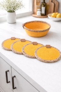 Фото из отзыва к Шнур вязаный 5 мм горчичный светлый с сердечником