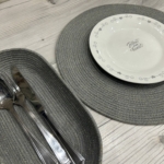 Фото из отзыва к Шнур вязаный 5 мм серый (люрекс золото) с сердечником