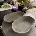 Фото из отзыва к Шнур вязаный 5 мм серый (люрекс золото) с сердечником