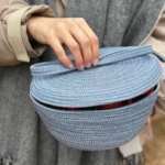 Фото из отзыва к Шнур вязаный 5 мм меланж голубой-джинс с сердечником