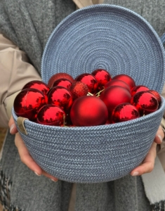 Фото из отзыва к Шнур вязаный 5 мм меланж голубой-джинс с сердечником