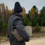 Фото из отзыва к Шнур вязаный 5 мм меланж чёрный-джутовый цвет с сердечником