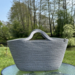 Фото из отзыва к Шнур вязаный 5 мм меланж графитовый-серый светлый с сердечником