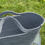 Фото из отзыва к Шнур вязаный 5 мм меланж графитовый-серый светлый с сердечником