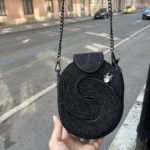 Фото из отзыва к Шнур вязаный 5 мм чёрный (люрекс серебро) с сердечником