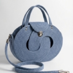 Фото из отзыва к Шнур вязаный 5 мм джинс (люрекс серебро) с сердечником