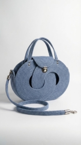 Фото из отзыва к Шнур вязаный 5 мм джинс (люрекс серебро) с сердечником