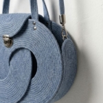 Фото из отзыва к Шнур вязаный 5 мм джинс (люрекс серебро) с сердечником