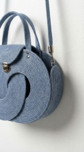 Фото из отзыва к Шнур вязаный 5 мм джинс (люрекс серебро) с сердечником